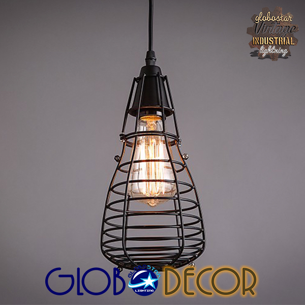 LEDTM® DROPS 01059 Vintage Κρεμαστό Φωτιστικό Οροφής με Ντουί 6 x E27 AC 220-240V IP20 - Μαύρο - 120cm - Image 6