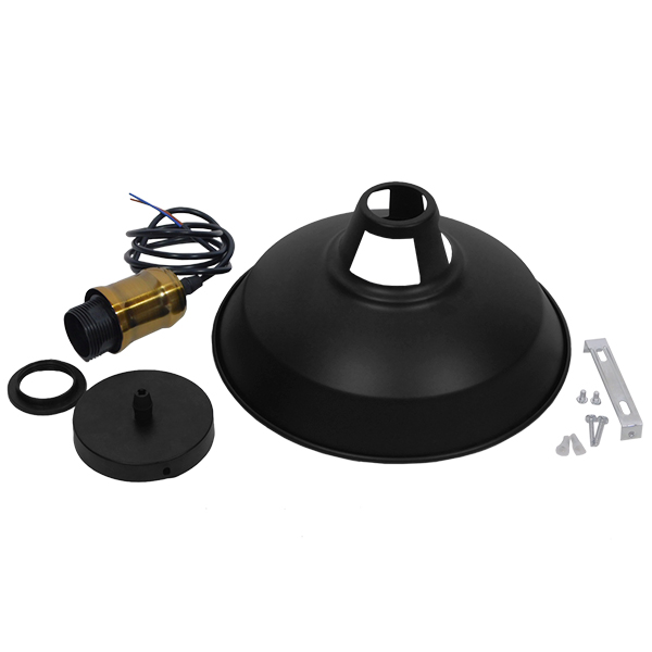 LEDTM® ANER 01073 Vintage Κρεμαστό Φωτιστικό Οροφής με Ντουί 1 x E27 AC 220-240V IP20 - Μαύρο & Χρυσό - Μ27.5 x Π27.5 x Υ19cm - Image 4