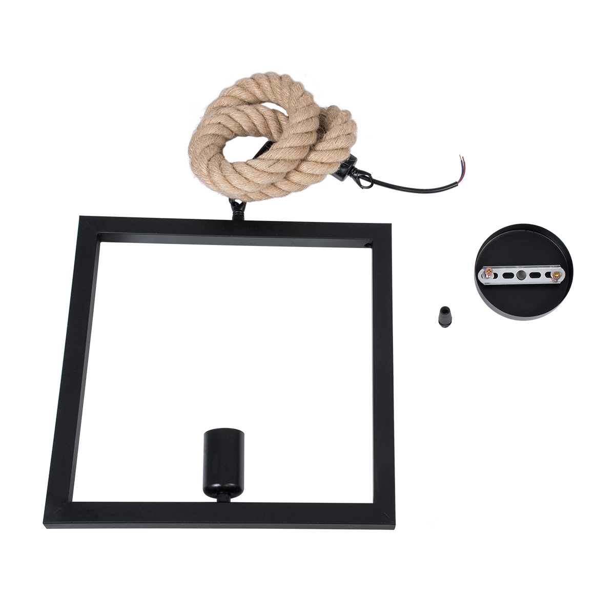 LEDTM® FRAISE 01077 Vintage Κρεμαστό Φωτιστικό Οροφής με Ντουί 1 x E27 AC 220-240V IP20 - Μαύρο & Μπεζ - Μ32 x Π4 x Υ32cm - Image 10