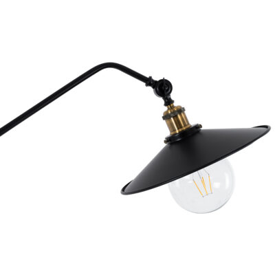 LEDTM® WYNGE 01101 Vintage Επιδαπέδιο Φωτιστικό Μονόφωτο 1 x E27 IP20 Μαύρο & Χρυσό Μέταλλο - Μ95 x Π27 x Υ174cm - Image 8