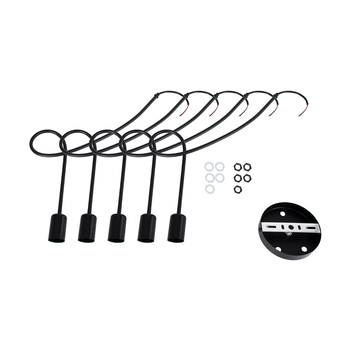 LEDTM® PAULELI 01127 Μοντέρνο Φωτιστικό Οροφής με Ντουί 5 x E27 AC 220-240V IP20 - Μαύρο - Μ76 x Π76 x Υ45cm - Image 10
