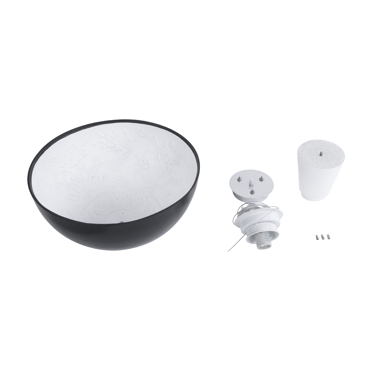 LEDTM® SERENIA 01151 Μοντέρνο Κρεμαστό Φωτιστικό Οροφής με Ντουί 1 x E27 AC 220-240V IP20 - Μαύρο & Λευκό - Μ40 x Π40 x Υ20cm - Image 12