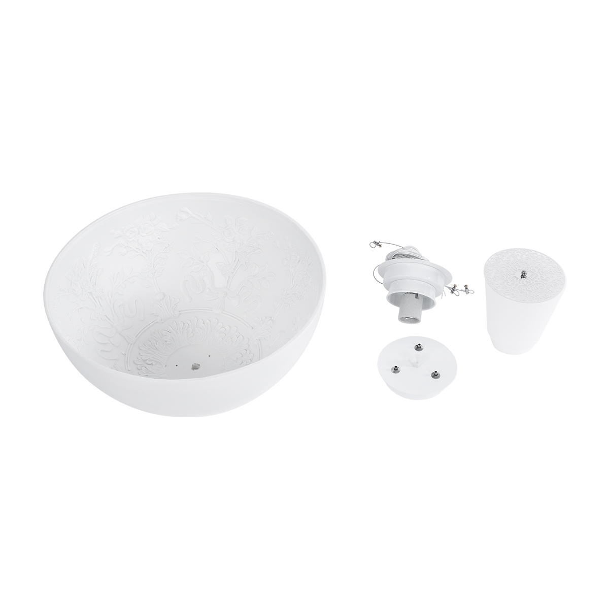 LEDTM® SERENIA 01152 Μοντέρνο Κρεμαστό Φωτιστικό Οροφής με Ντουί 1 x E27 AC 220-240V IP20 - Λευκό - Μ40 x Π40 x Υ20cm - Image 12