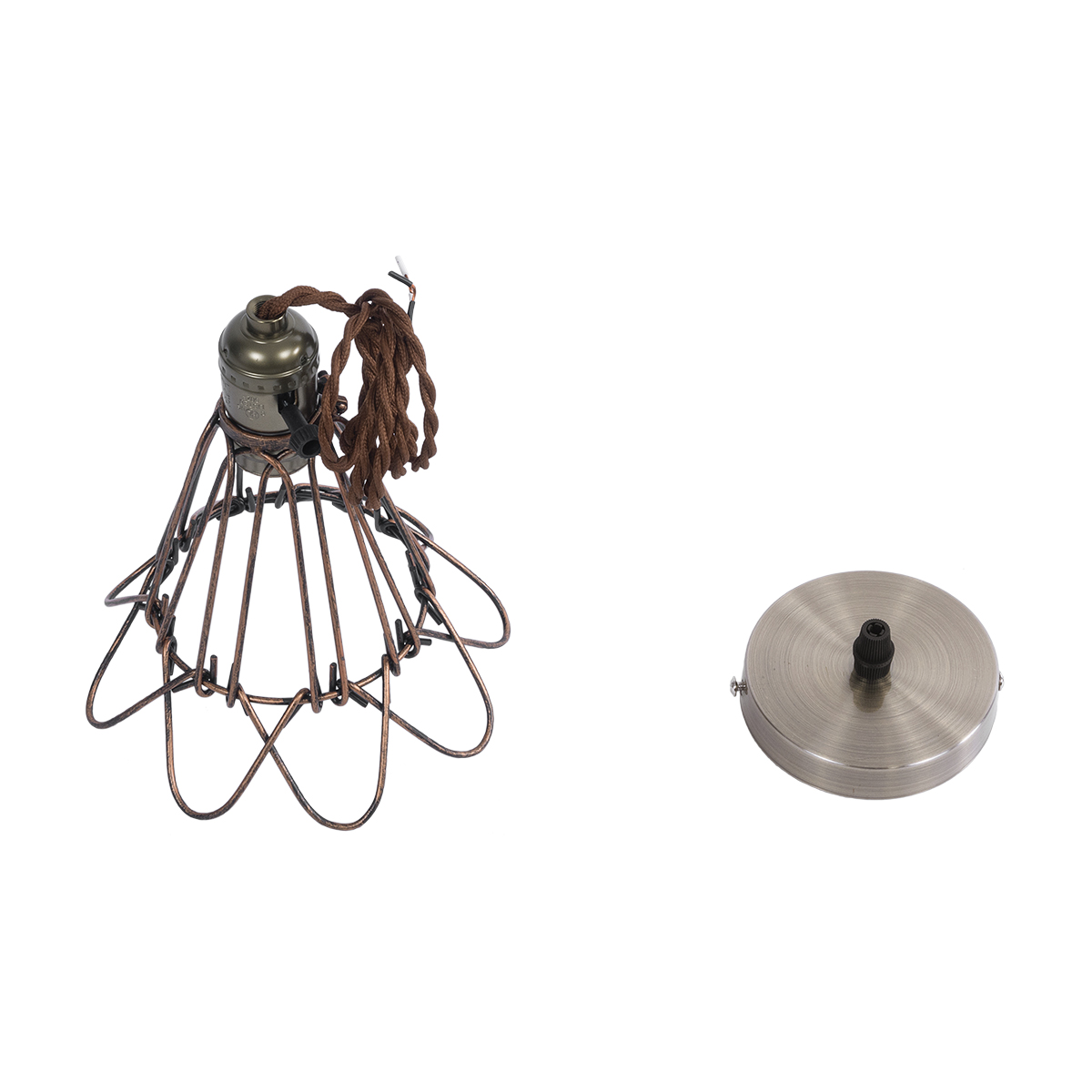 LEDTM® FLOWERON 01180 Vintage Κρεμαστό Φωτιστικό Οροφής με Ντουί 1 x E27 AC 220-240V IP20 - Χάλκινο & Μπρούτζινο - Μ10 x Π10 x Υ20cm - Image 12