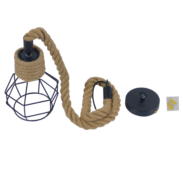 LEDTM® HELLET 01182 Vintage Κρεμαστό Φωτιστικό Οροφής με Ντουί 1 x E27 AC 220-240V IP20 - Μαύρο & Μπεζ - Μ16 x Π16 x Υ25cm - Image 9