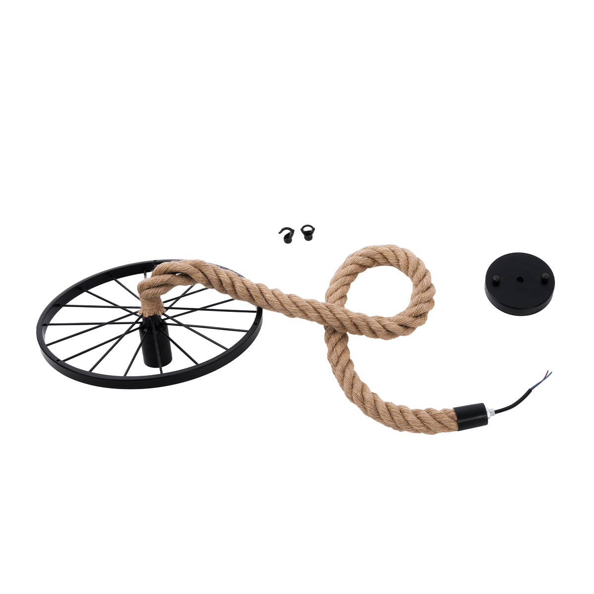 LEDTM® VELO 01185 Vintage Κρεμαστό Φωτιστικό Οροφής με Ντουί 1 x E27 AC 220-240V IP20 - Μαύρο & Μπεζ - Μ30 x Π30 x Υ12cm - Image 10