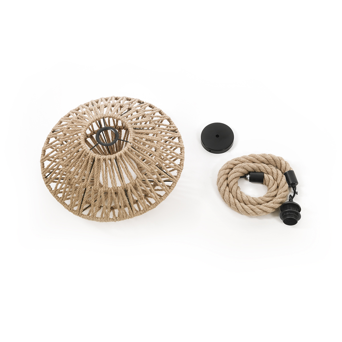 LEDTM® DOGMA 01187 Boho Κρεμαστό Φωτιστικό Οροφής με Ντουί 1 x E27 AC 220-240V IP20 - Μπεζ - Μ40 x Π40 x Υ20cm - Image 11
