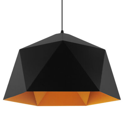 LEDTM® HEXAGON 01195 Μοντέρνο Κρεμαστό Φωτιστικό Οροφής με Ντουί 1 x E27 AC 220-240V IP20 - Μαύρο & Χρυσό - Μ46 x Π46 x Υ25cm