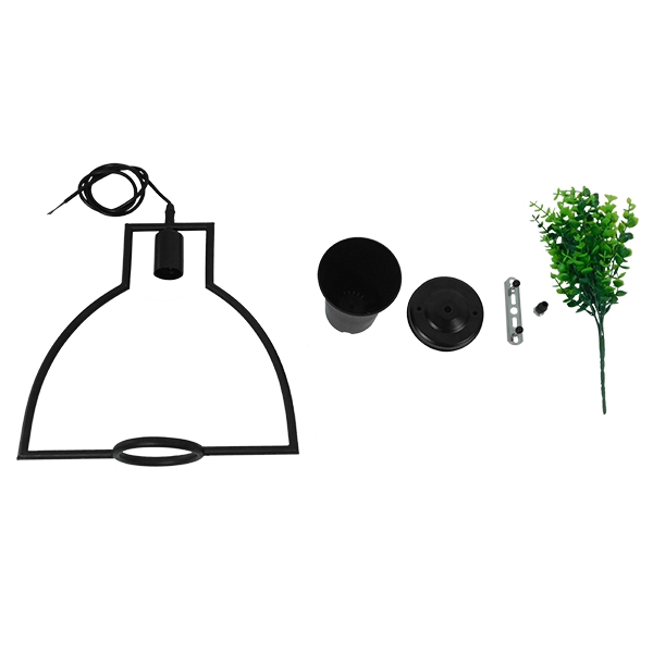 LEDTM® FLOWERPOT 10001209 Μοντέρνο Κρεμαστό Φωτιστικό Οροφής με Ντουί 1 x E27 AC 220-240V IP20 - Μαύρο & Πράσινο - Μ34 x Π34 x Y34cm - Image 9