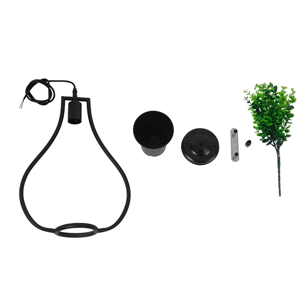 LEDTM® FLOWERPOT 10001210 Μοντέρνο Κρεμαστό Φωτιστικό Οροφής με Ντουί 1 x E27 AC 220-240V IP20 - Μαύρο & Πράσινο - Μ27 x Π27 x Υ40cm - Image 9