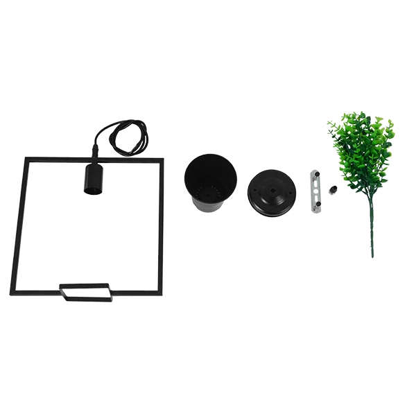 LEDTM® FLOWERPOT 10001211 Μοντέρνο Κρεμαστό Φωτιστικό Οροφής με Ντουί 1 x E27 AC 220-240V IP20 - Μαύρο & Πράσινο - Μ30 x Π30 x Υ30cm - Image 9