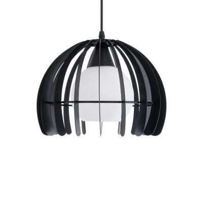 LEDTM® INGLEY 01226 Μοντέρνο Κρεμαστό Φωτιστικό Πλέγμα Μονόφωτο 1 x E27 IP20 Μαύρο Μέταλλο με Λευκό Γυαλί - Μ26 x Π26 x Υ21cm - Image 5