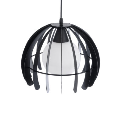 LEDTM® INGLEY 01226 Μοντέρνο Κρεμαστό Φωτιστικό Πλέγμα Μονόφωτο 1 x E27 IP20 Μαύρο Μέταλλο με Λευκό Γυαλί - Μ26 x Π26 x Υ21cm - Image 7