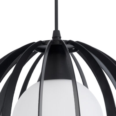 LEDTM® INGLEY 01226 Μοντέρνο Κρεμαστό Φωτιστικό Πλέγμα Μονόφωτο 1 x E27 IP20 Μαύρο Μέταλλο με Λευκό Γυαλί - Μ26 x Π26 x Υ21cm - Image 8