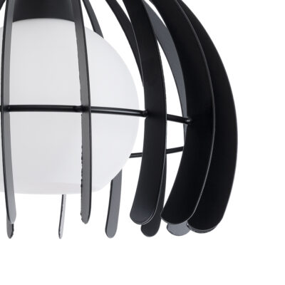LEDTM® INGLEY 01226 Μοντέρνο Κρεμαστό Φωτιστικό Πλέγμα Μονόφωτο 1 x E27 IP20 Μαύρο Μέταλλο με Λευκό Γυαλί - Μ26 x Π26 x Υ21cm - Image 9