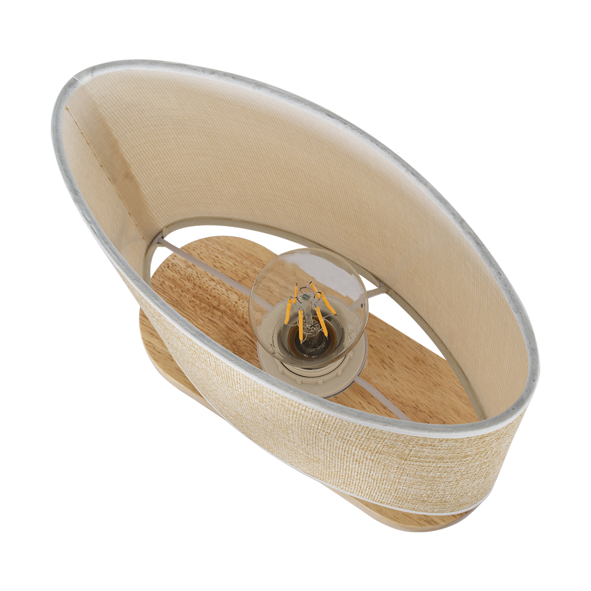 LEDTM® CHIARA 01241 Boho Επιτραπέζιο Φωτιστικό Πορτατίφ με Ντουί 1 x E27 AC 220-240V IP20 - Μπεζ - Μ25 x Π12 x Υ26cm - Image 5