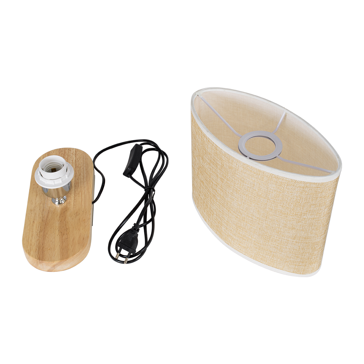 LEDTM® CHIARA 01241 Boho Επιτραπέζιο Φωτιστικό Πορτατίφ με Ντουί 1 x E27 AC 220-240V IP20 - Μπεζ - Μ25 x Π12 x Υ26cm - Image 9