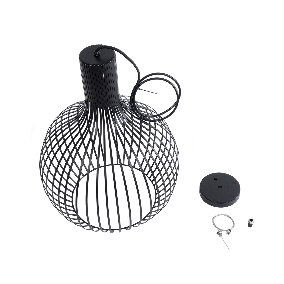 LEDTM® SCANDI 01266 Μοντέρνο Κρεμαστό Φωτιστικό Οροφής με Ντουί 1 x E27 AC 220-240V IP20 - Μαύρο - Μ38 x Π38 x Υ50cm - Image 11