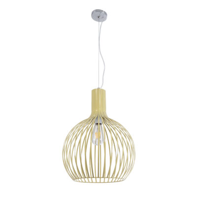 LEDTM® SCANDI 01267 Vintage Κρεμαστό Φωτιστικό Πλέγμα Μονόφωτο 1 x E27 IP20 Μπεζ Μέταλλο - Μ38 x Π38 x Y50cm - Image 4