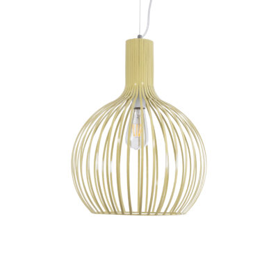LEDTM® SCANDI 01267 Vintage Κρεμαστό Φωτιστικό Πλέγμα Μονόφωτο 1 x E27 IP20 Μπεζ Μέταλλο - Μ38 x Π38 x Y50cm - Image 5