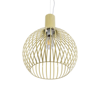 LEDTM® SCANDI 01267 Vintage Κρεμαστό Φωτιστικό Πλέγμα Μονόφωτο 1 x E27 IP20 Μπεζ Μέταλλο - Μ38 x Π38 x Y50cm - Image 6