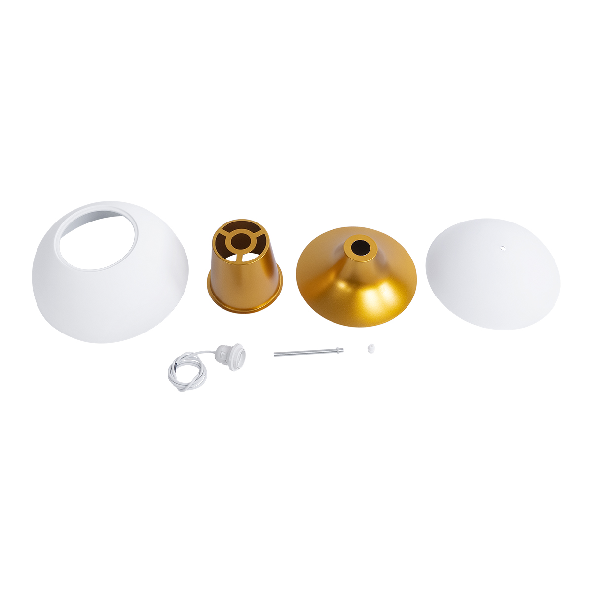 LEDTM® SEVILLE 01268 Μοντέρνο Κρεμαστό Φωτιστικό Οροφής με Ντουί 1 x E27 AC 220-240V IP20 - Λευκό & Χρυσό - Μ35 x Π35 x Υ35cm - Image 11