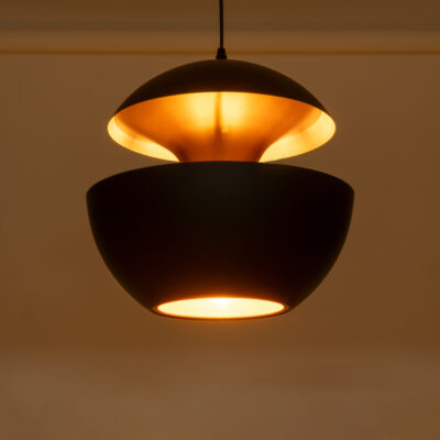 LEDTM® SEVILLE 01269 Μοντέρνο Κρεμαστό Φωτιστικό Ανάρτηση Μονόφωτο 1 x E27 IP20 Μαύρο & Χρυσό Μέταλλο - Μ35 x Π35 x Υ35cm - Image 3
