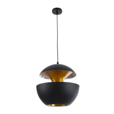 LEDTM® SEVILLE 01269 Μοντέρνο Κρεμαστό Φωτιστικό Ανάρτηση Μονόφωτο 1 x E27 IP20 Μαύρο & Χρυσό Μέταλλο - Μ35 x Π35 x Υ35cm - Image 4