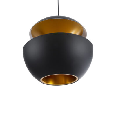 LEDTM® SEVILLE 01269 Μοντέρνο Κρεμαστό Φωτιστικό Ανάρτηση Μονόφωτο 1 x E27 IP20 Μαύρο & Χρυσό Μέταλλο - Μ35 x Π35 x Υ35cm - Image 6