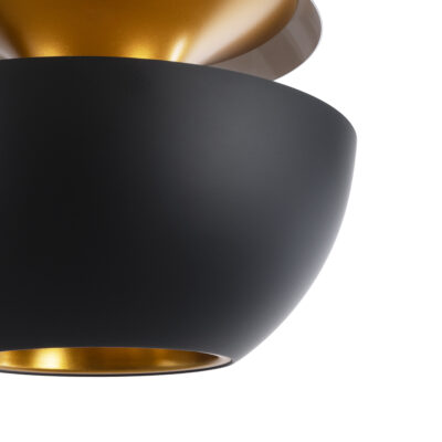 LEDTM® SEVILLE 01269 Μοντέρνο Κρεμαστό Φωτιστικό Ανάρτηση Μονόφωτο 1 x E27 IP20 Μαύρο & Χρυσό Μέταλλο - Μ35 x Π35 x Υ35cm - Image 9