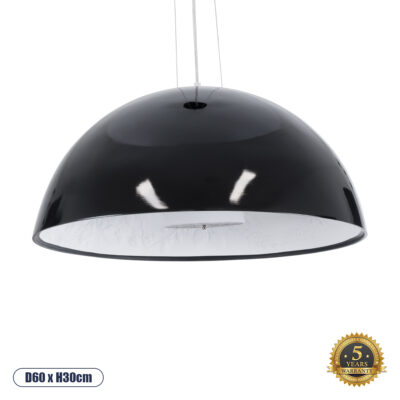 LEDTM® SERENIA 01270 Μοντέρνο Κρεμαστό Φωτιστικό Οροφής με Ντουί 1 x E27 AC 220-240V IP20 - Μαύρο & Λευκό - Μ60 x Π60 x Υ30cm