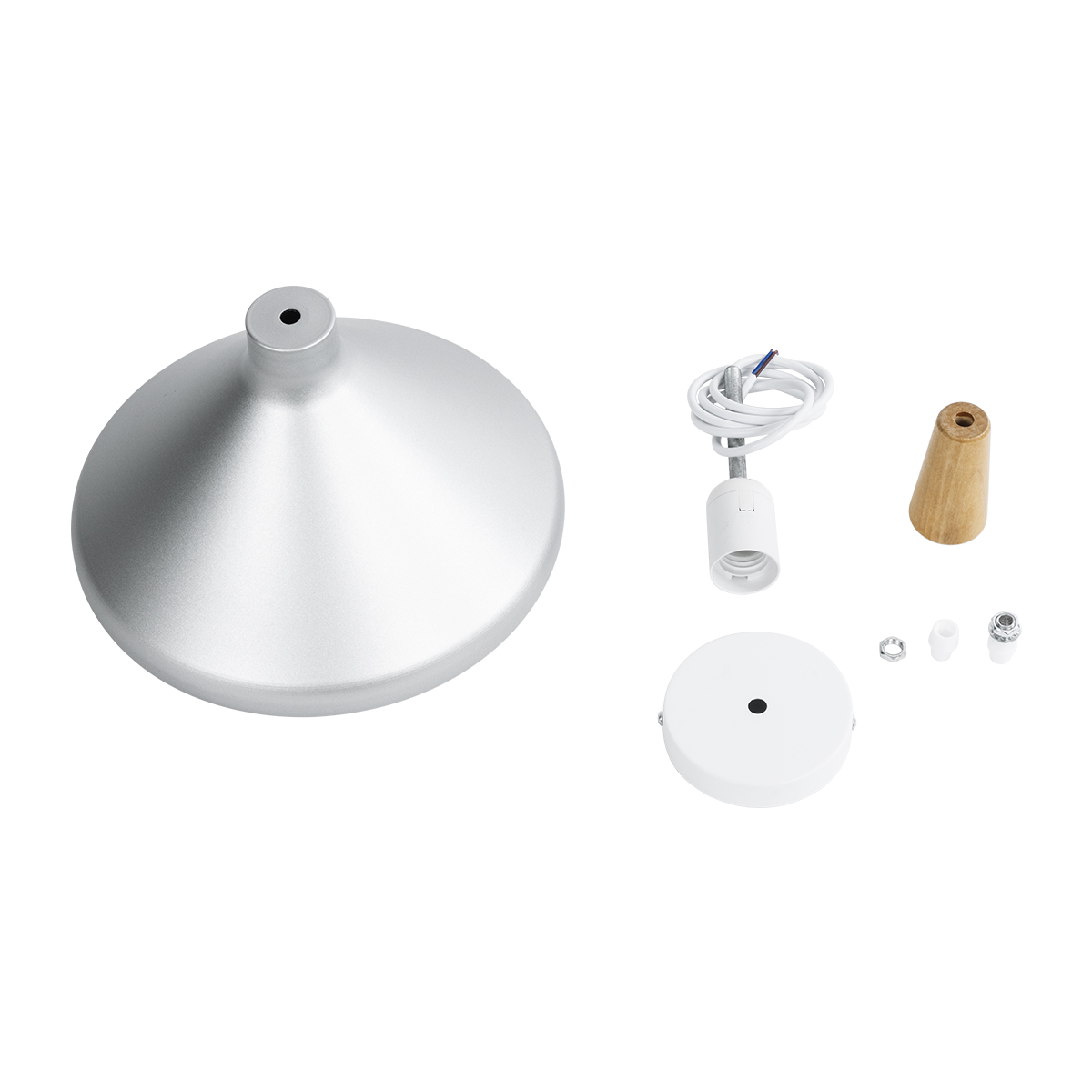 LEDTM® FELICITA 01277 Μοντέρνο Κρεμαστό Φωτιστικό Οροφής με Ντουί 1 x E27 AC 220-240V IP20 - Ασημί & Μπεζ - Μ30 x Π30 x Υ25cm - Image 11