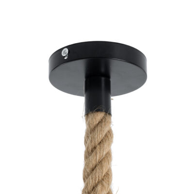 LEDTM® ROPE 01278 Vintage Κρεμαστό Φωτιστικό Ανάρτηση Μονόφωτο 1 x E27 IP20 Μπεζ Σχοινί - Μ3.5 x Π3.5 x Y100cm - Image 6
