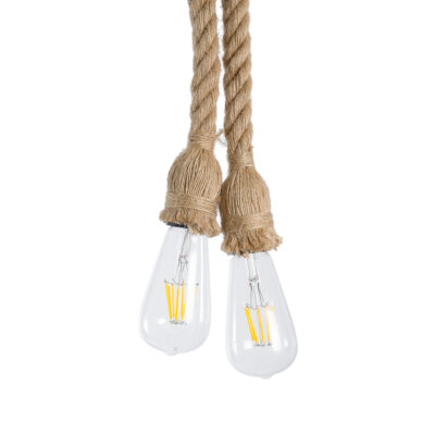 Alternative view of LEDTM® ROPE 01279 Boho Κρεμαστό Φωτιστικό Οροφής με Ντουί 2 x E27 AC 220-240V IP20 - Μπεζ - Μ30 x Π3.5 x Υ100cm