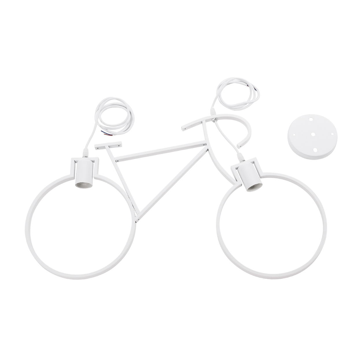 LEDTM® BIKE 01300 Vintage Κρεμαστό Φωτιστικό Οροφής με Ντουί 2 x E27 AC 220-240V IP20 - Λευκό - Μ67 x Π3.5 x Υ41cm - Image 9