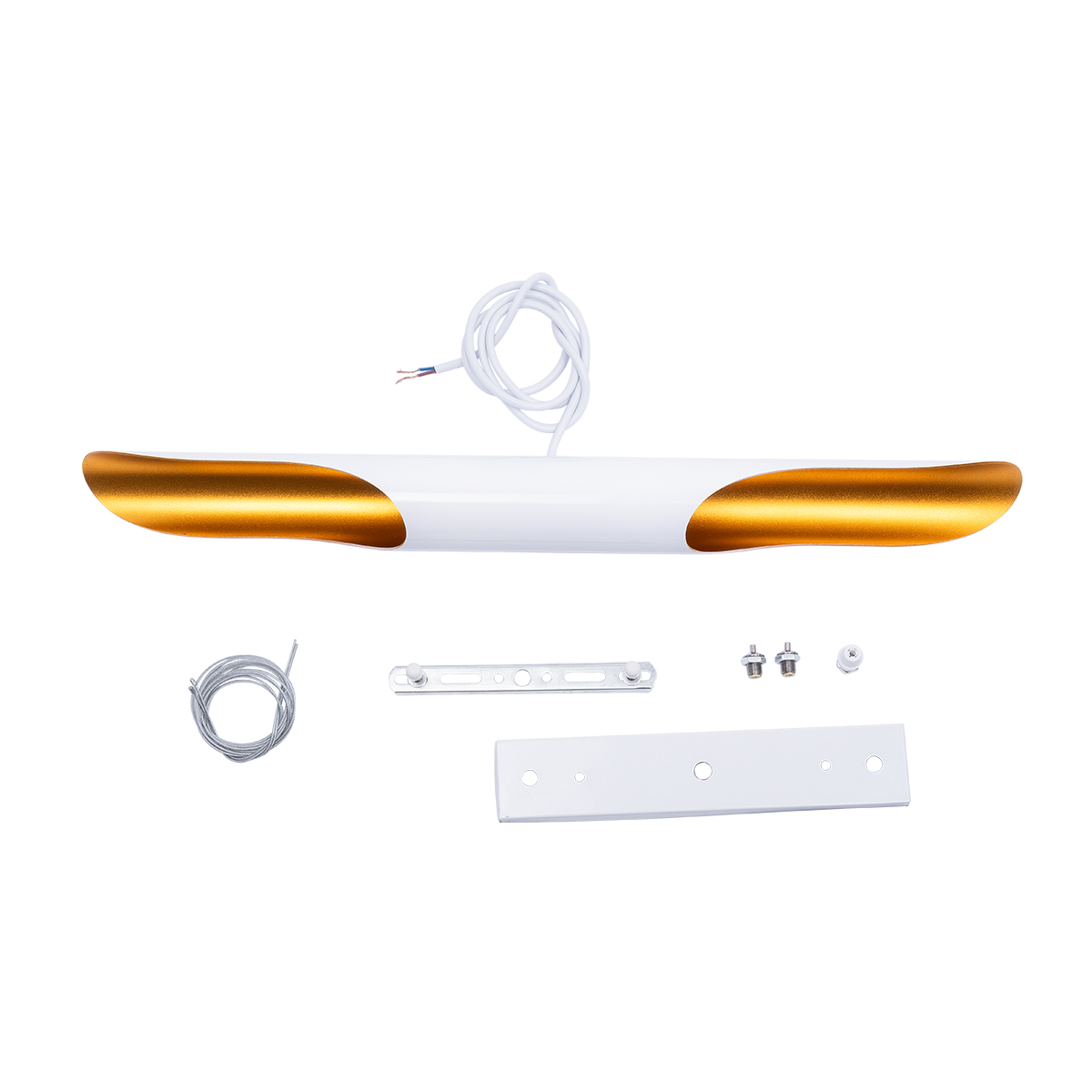 LEDTM® ESTERINA 01305 Μοντέρνο Κρεμαστό Φωτιστικό Οροφής με Ντουί 2 x E27 AC 220-240V IP20 - Λευκό & Χρυσό - Μ60 x Π6 x Υ6cm - Image 11