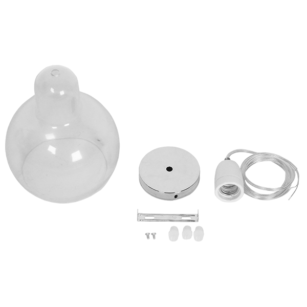 LEDTM® LUCREZIA 01314 Μοντέρνο Κρεμαστό Φωτιστικό Οροφής με Ντουί 1 x E27 AC 220-240V IP20 - Διάφανο - Μ18 x Π18 x Υ23cm - Image 9