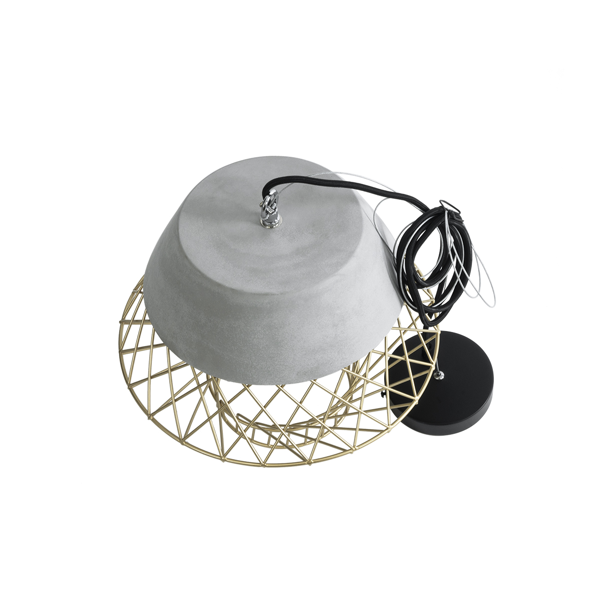LEDTM® DURANT 01324 Μοντέρνο Κρεμαστό Φωτιστικό Οροφής με Ντουί 1 x E27 AC 220-240V IP20 - Γκρι & Χρυσό - Μ35 x Π35 x Υ35cm - Image 10