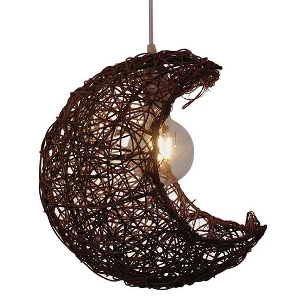 LEDTM® CRESCENT 01330 Vintage Κρεμαστό Φωτιστικό Οροφής με Ντουί 1 x E27 AC 220-240V IP20 - Καφέ - Μ30 x Π20 x Υ35cm - Image 8