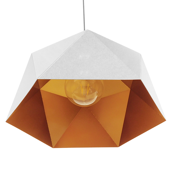 LEDTM® HEXAGON 01378 Μοντέρνο Κρεμαστό Φωτιστικό Οροφής με Ντουί 1 x E27 AC 220-240V IP20 - Λευκό & Χρυσό - Μ46 x Π46 x Y25cm - Image 6