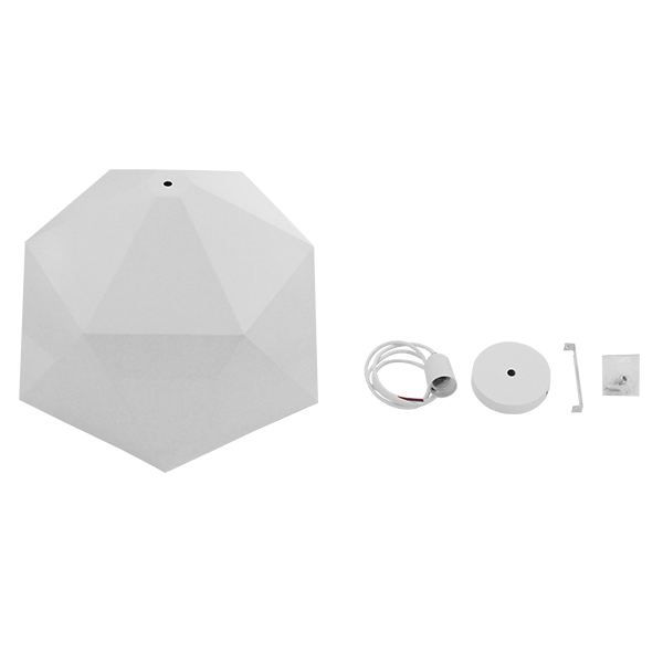 LEDTM® HEXAGON 01378 Μοντέρνο Κρεμαστό Φωτιστικό Οροφής με Ντουί 1 x E27 AC 220-240V IP20 - Λευκό & Χρυσό - Μ46 x Π46 x Y25cm - Image 7