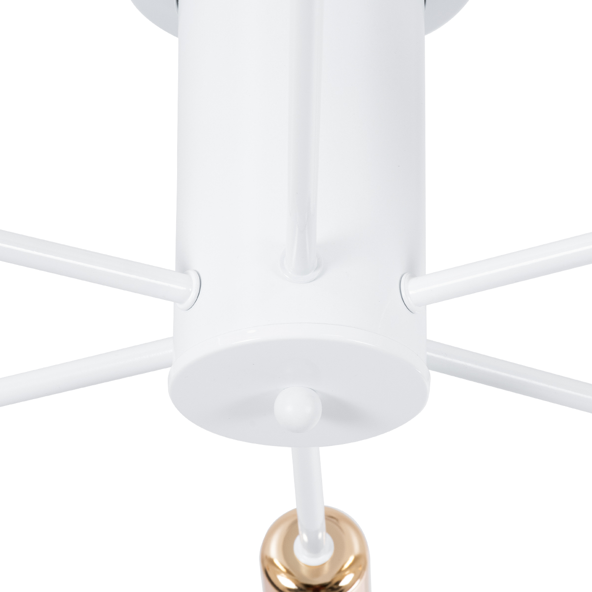 LEDTM® OLINDA 01385 Μοντέρνο Φωτιστικό Οροφής με Ντουί 6 x E27 AC 220-240V IP20 - Λευκό & Χάλκινο - Μ60 x Π60 x Υ20cm - Image 8