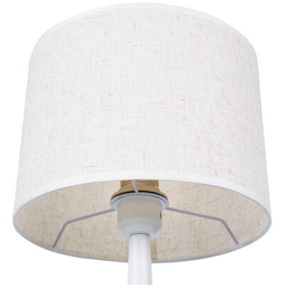 LEDTM® AMBROSIA 01395 Μοντέρνο Επιτραπέζιο Φωτιστικό Πορτατίφ Μονόφωτο 1 x E27 IP20 Λευκό Μέταλλo με Λευκό Ύφασμα - Μ25 x Π25 x Υ46cm - Image 8