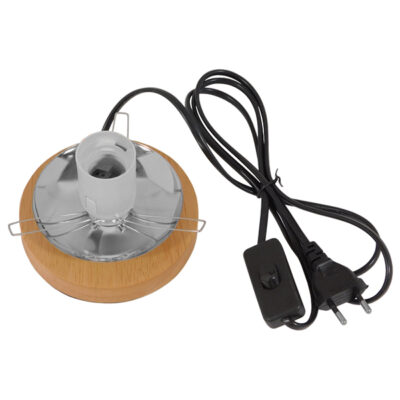 LEDTM® OCEANA 01417 Μοντέρνο Επιτραπέζιο Φωτιστικό Πορτατίφ Μονόφωτο 1 x E27 IP20 Λευκό Ρατάν με Μπεζ Ξύλο - M20 x Π20 x Υ22cm - Image 6
