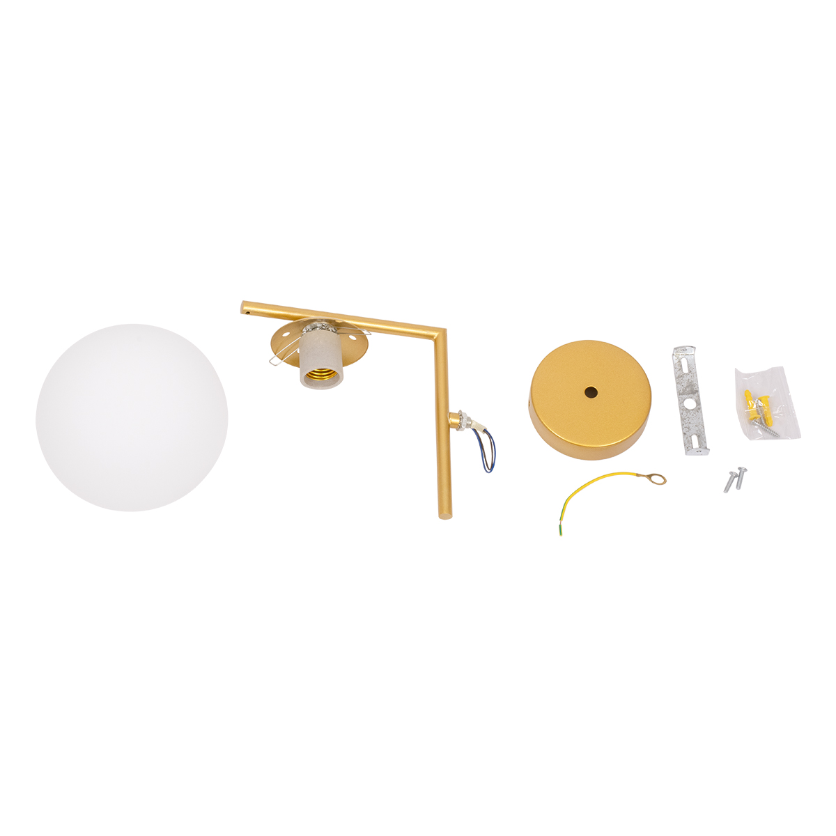 LEDTM® JADA 01426 Μοντέρνο Φωτιστικό Τοίχου - Απλίκα με Ντουί 1 x E27 AC 220-240V IP20 - Χρυσό & Λευκό - Μ15 x Π21.5 x Υ18cm - Image 10