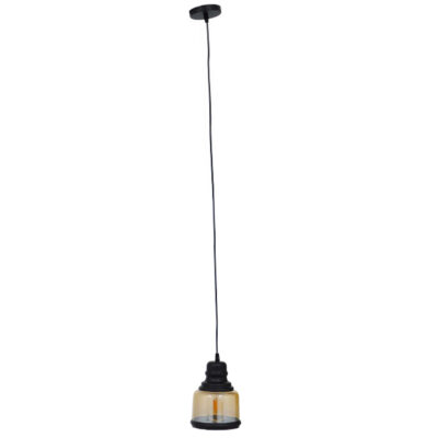 LEDTM® OLIVER 01506 Vintage Κρεμαστό Φωτιστικό Οροφής με Ντουί 1 x E27 AC 220-240V IP20 - Μελί & Μαύρο - Μ15 x Π15 x Υ21.5cm - Image 3