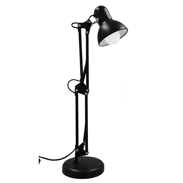 LEDTM® DESK 01538 Μοντέρνο Επιτραπέζιο Φωτιστικό Πορτατίφ με Ντουί 1 x E27 AC 220-240V IP20 - Μαύρο - Μ15 x Π15 x Υ67cm - Image 2
