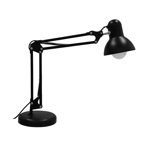 LEDTM® DESK 01538 Μοντέρνο Επιτραπέζιο Φωτιστικό Πορτατίφ με Ντουί 1 x E27 AC 220-240V IP20 - Μαύρο - Μ15 x Π15 x Υ67cm - Image 3