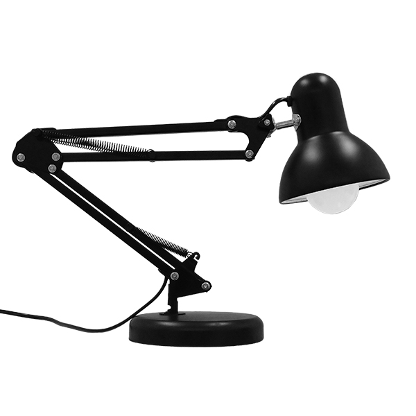 LEDTM® DESK 01538 Μοντέρνο Επιτραπέζιο Φωτιστικό Πορτατίφ με Ντουί 1 x E27 AC 220-240V IP20 - Μαύρο - Μ15 x Π15 x Υ67cm - Image 4