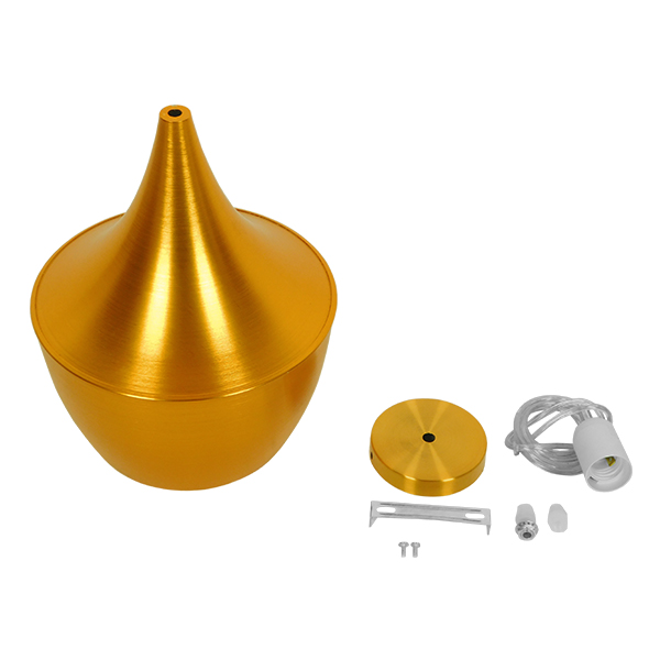 LEDTM® SHANGHAI 01544 Μοντέρνο Κρεμαστό Φωτιστικό Οροφής με Ντουί 1 x E27 AC 220-240V IP20 - Χρυσό Πλατίνα - Μ24 x Π24 x Υ30cm - Image 6